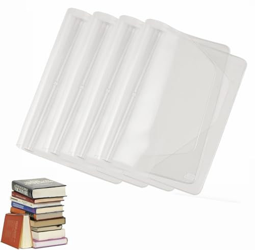 Rakiuty Transparenter Buchumschlag, Buchhülle Transparent, Wasserdichte Buchhülle, Für Das Home Office Der Schule, 30.9*21.7cm, 4 Stück