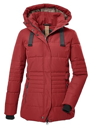 G.I.G.A. DX quiltad jacka för kvinnor med dragkedja och funktionell jacka i dunlook GW 25 WMN QLTD JCKT, mörk brandröd, 34, 39930-000