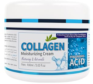 Eazerom 34 Kollagenkräm för ansiktet, 100 g dag och natt fuktgivande anti-aging, kollagen ålder fyllmedel ansiktskräm, hyaluronsyra och kollagen ansiktskräm, för rynkor, mörka fläckar
