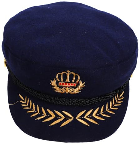 OUNONA Marine-Kappe Kapitänsmütze Für Yachten Kapitänsmützen Für Yachten Kapitänsmütze Für Cosplay Pilotenmütze Verstellbare Matrosenmütze Festival-kapitänsmütze Captain Hut Wolle
