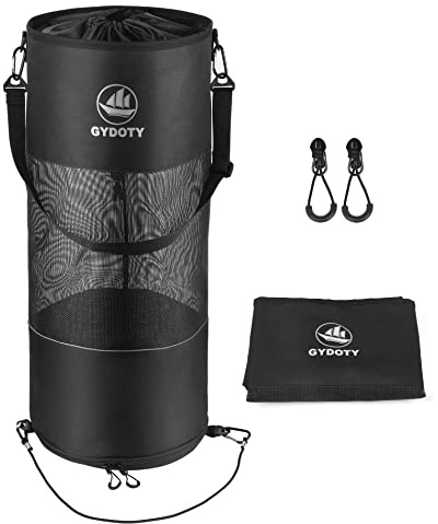 Gydoty Boat Trash Bag Can - Boat Owner Gifts for Men Boat Accessories Boating Must Haves Reusable Mesh Boat Garbage Container(Black,Short Zipper)