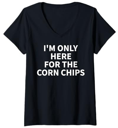 Femme Vêtements de copeaux de maïs - Design Amusant et Mignon pour Amoureux des Frites T-Shirt avec Col en V