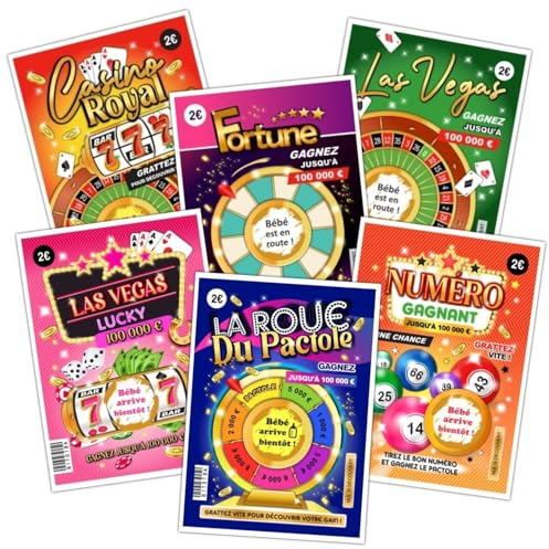 6 Cartes à gratter Annonce Grossesse | Annonce Bébé BEBE ARRIVE BIENTOT | Mamie Papy, Tonton Tata | Annonce grand parents, papa | Ticket de jeu à gratter (6 cartes ANNONCE GROSSESSE)