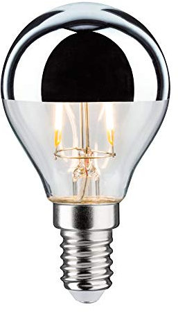 Paulmann 28663 LED Lampe Filament Tropfen 2,6W Leuchtmittel Kopfspiegel Silber 2700K Warmweiß E14