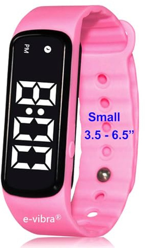 e-vibra Orologio medico con 8 allarmi vibranti, promemoria medico, con timer e 8 allarmi giornalieri (rosa, piccolo)