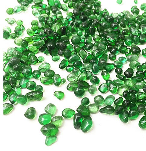 XIZHI Magnifique gravier naturel décoré d'aquarium pour poissons, tortues, paysage, fond ou plantes en pot, décoration de jardin, galets (vert)