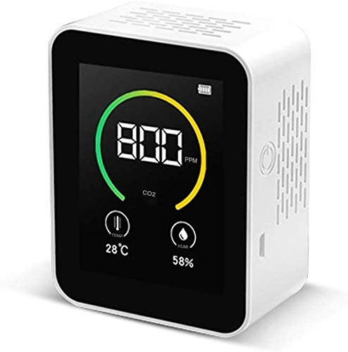XCC Rilevatore di anidride carbonica Rilevatore di Aria Sensore Aria Concentrazione del Gas Contenuto Colore TFT Screen Colore TFT Smart Air Quality Monitor 400-5000ppm avvisare (Color : White)