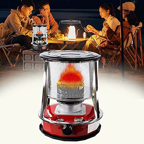 BDXZJ Poêle À Pétrole 9000 BTU/H pour Intérieur, Chauffage De Poêle À Pétrole avec Protection Contre Les Chutes, Efficace Poele A Petrole Camping, Puissance De Feu Réglable, 4.5L