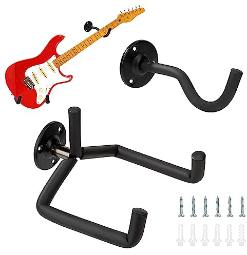 TINGJS Support Mural pour Guitare en Métal Crochet Mural de Guitare Horizontal pour Guitare électrique Acoustique Ukulélé