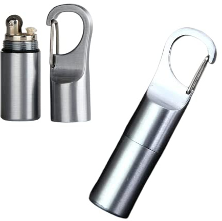 KAIEOMGN Cool Permanent Match Lighter Refill, Creative Mini Portable Hook-and-Loop Waterproof Vintage Trench Lighters, Unique Gifts for Men Camping Candles (No Kerosene) (Silver)