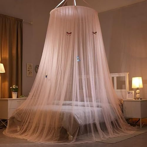 Zanzariera for Letto, Cupola a Tre Ante, Rete da Letto sospesa, baldacchino, Protezione Contro Gli Insetti, Adatta for Adulti, Bambini, Campeggio all'aperto (Color : Flesh, Size : 1mx2m)
