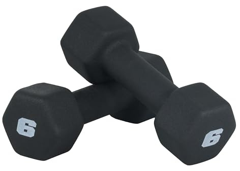 CAP skivstång neopren hantel vikter, 2,7 kg par, svart