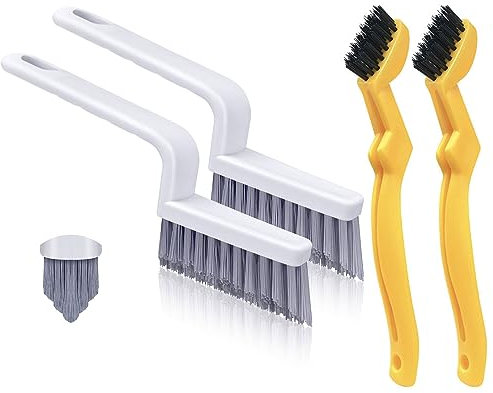 WENSTIER 4 Stück Steife Borsten Fugenbürste Bad Fliesen, V-Form Fugenreiniger Bürste, Fugenbürsten, Fugen Bürste, Fugenreinigungsbürste, klein Reinigungsbürste (Modell-A)