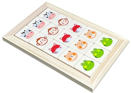 GkgWuxf Slide Puzzle Game, Wooden Animal Educational Toy, Educational Puzzle Board Game, for Adults Kids Boy Girls Travel Party Favors Stocking Stuffers Home Travel