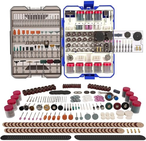 HARDELL 618PCS Rotary Tool Accessories, Rotary Tool Attachment with 1/8 Diameter Shanks, Fits Dremel Rotary Tools, Universal Bits for Sanding, Cutting, Polishing, Grinding, Drilling, Engraving