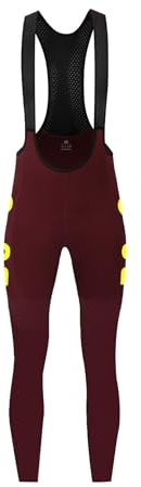 Herr vinter fleece pro cykling haklapp byxor 3D vadderad kallt väder cykel ridbyxor med fickor, Aqxk-0008, L
