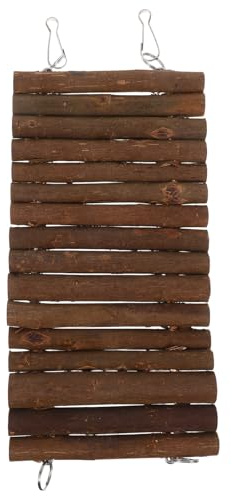YARNOW Tunnel Balançoire en Bois Naturel avec Crochet Suspendu à Mâcher pour Oiseaux et Petits Animaux Petit Tunnel Balançoire pour Cage Stimulation Motrice et Enrichissement Ludique