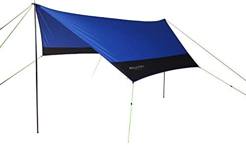 Eurohike Universal Tarp Shelter with 2 King Poles & Multiple Height Options, Hammock Tent, Sun Shade, Ideal for Backpacking, Hiking, & Wild Camping, 1500mm HH, Blue, 2.1m x 1.5m