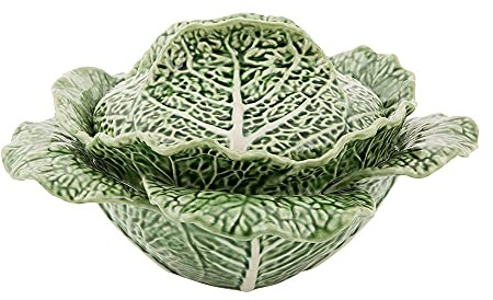 Bordallo Pinheiro Green Cabbage Earthenware 2 Liter Soup Tureen