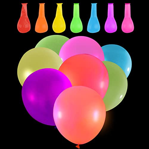 25 Neón Globos, Decoraciones de Neón para Fiestas, Glow in the Dark Party Supplies, Globos para Fiestas, Globos Luminosos para Cumpleaños y Bodas Productos para Fiestas