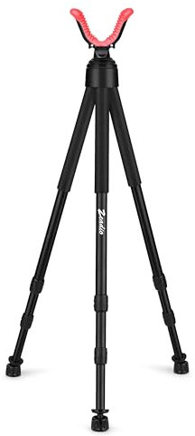 Zeadio Dreibeinige Schießauflage mit Griff aus hochdichtem Schaumstoff, drehverschlossenen Beinen und V-Yoke Schießauflagenkopf ohne Beschädigung für das Outdoor-Aktivitäten
