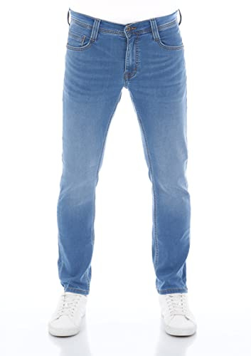 MUSTANG Herrjeans Real X Oregon Tapered K stretchbyxor jeans män denim 87 % bomull blå svart grå, Medium blå denim (312), 31W / 32L