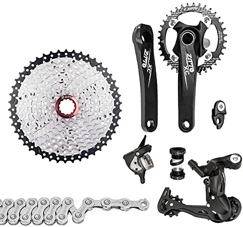 Funien 1x10 velocità MTB deragliatori Cambio Gruppo guarnitura Bici 11-50T Cassetta volano Catena 10 velocità per MTB Mountain Bike,Cambio deragliatore 1x10 velocità