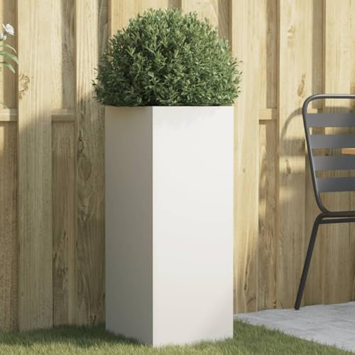 LAPOOH Jardinera de Acero Laminado en frío Blanco 32x27,5x75 cm, Huerto Urbano Terraza, Jardineras Exterior, Jardineria Maceteros, Mesa De Cultivo, Huerto En Casa - 841572