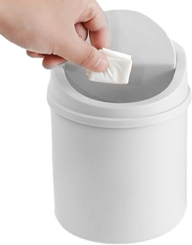 Süße Mülleimer Mit Deckel - Tischmülleimer Mit Schwingdeckel, 16,5x13cm PP Klein Mülleimer Büro Tischabfalleimer Für Den Waschtisch Kosmetikeimer