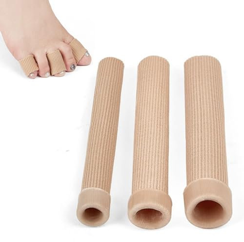 Jinpojun Lot de 3 Protection Orteils en Silicone, 3 Taille Découpable Bandage de Tube de Protection des Doigts en Gel Doux pour Enlever Les Cors, Traitement des Oignons, Callosités