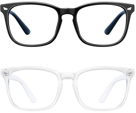 LIURFLNC 2 Pack Anti Blaue Licht Brille Damen & Herren für Computerspiele & Telefone - Schützt Die Augen und Lindert Müdigkeit