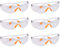 6 Pcs Safety Glasses for Work,Adult Safety Goggles,Clear Eye Protection Glasses,Protective Goggles,Anti Dust/Mist/Wind,Protective Equipment Security Glasses for Construction Laboratory Chemicals