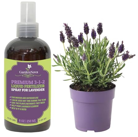 Professional Lavender Spray Fertilizer Mist for Home Gardening | 3-1-2 Gentle Blend Mist for Healthy Leaves & Growth | Essential Nutrients for Lavender - 8oz