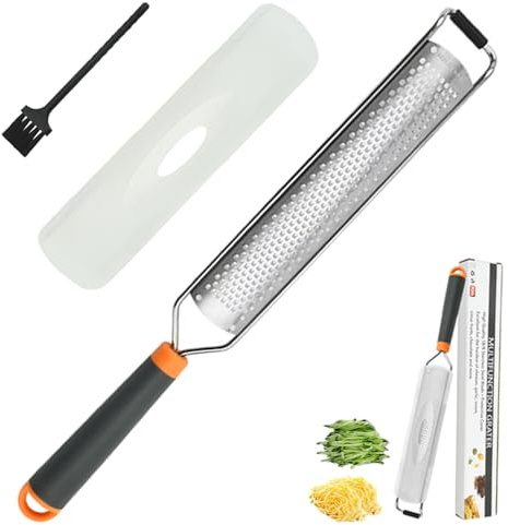 Stainless Steel Cheese Zester, Wide Lemon Shredder, Kitchen Lemon Zester Tool, Cheese Grater, Lemon Grater, Stainless Steel Long Handled