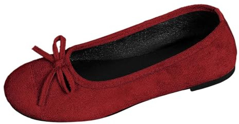 Bailarinas Mujer Planos Slip On Zapatos de Verano Ligeros Transpirables Zapatos Casuales Cómodas Zapatillas de Deporte Mujeres Cómodos Zapatos de Negocios Zapatos de Oficina Zapatos de, rojo, 37.5 EU