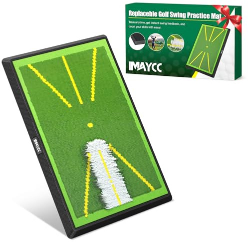 IMAYCC Tappetino da golf per esercizi di oscillazione, per uso interno ed esterno, con retro in gomma antiscivolo e confezione regalo, migliora la precisione dell'oscillazione per gli aiuti