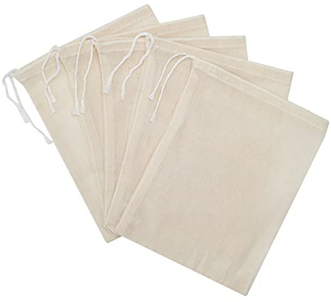 LOOKSGO 25 Pcs 5x7 Inch Muslin Bag Sachet Bag for Party Wedding Home Supplies Cotton Drawstring Bags for Jewelry