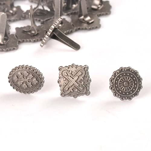 VIXDA 10 Stück Silber Runde Quadratische Vintage Brads Für DIY Scrapbooking Zubehör Handwerk Handgemachte Metall Verschluss Brad Wohnkultur