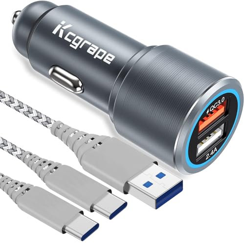 Auto/Kfz Ladegerät für Samsung Galaxy S20 S21 S22 Plus Ultra FE A54 A53 5G S9 S10,Note 20,A70 A22 A21S,Huawei P30 P40 Lite Pro,Xiaomi Redmi Note 11 9 10 8,Quick Charge3.0 Ladestecker+2*USB C Ladekabel