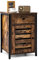 COSTWAY Vintage Nachttisch mit Schublade, Beistelltisch mit höhenverstellbarer Ablage, Nachtschrank Holz, Nachtkommode Boxspringbett für Wohnzimmer, Schlafzimmer, 40 x 40 x 60 cm