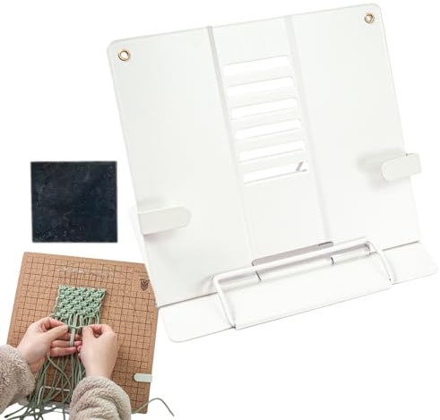 Rurunklee Support de planche en macramé, support de bureau en macramé | Support en métal pour planche à macramé mains libres | Projets de bricolage adaptés aux débutants, accessoires pour partitions,