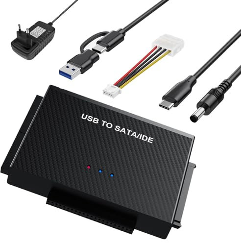 Mineup Adaptador USB 3.1 a SATA y Adaptador IDE, Cable Adaptador Sata USB 3.0 para 2.5/3.5 Pulgadas SATA HDD/SSD, Compatible con Windows/Linusx