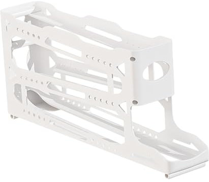 Gralara Huevera para frigorífico, Organizador de Huevos con Ruedas automáticas, Caja de Almacenamiento, Bandeja para Huevos, contenedor de Almacenamiento de, 3 Capas