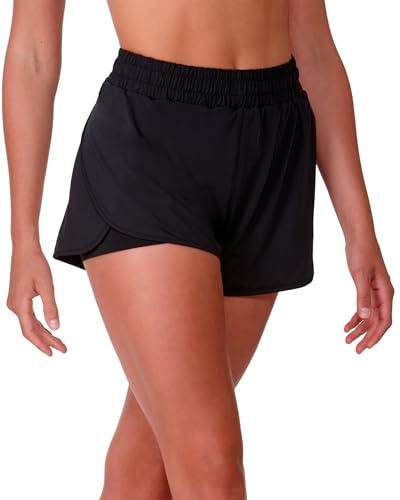Silky Dance 2 in 1 Layered Running Shorts for Women, Black, Small