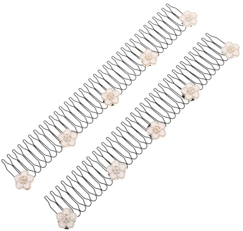 Operitacx Kit 2 Pezzi Pettine e Fermagli a Forma di U per Fissaggio Chioma da Donna Clip Antiscivolo e Design Elastico per Rifinitura Chioma Randagi