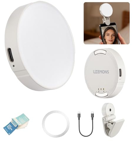 GODOX Litemons LR15Bi Magnetic Mini Luce Selfie LED Ring Light con Clip