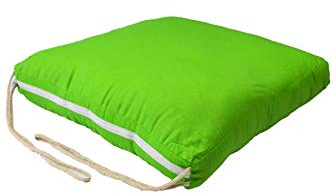 2 er Set Sitzkissen Stuhlkissen mit Schleife 45cm Eckig Grün | Outdoor im Garten als Stuhlauflage oder Indoor als Stuhl Kissen im Wohnzimmer oder Küche | Bodenkissen aus Baumwolle