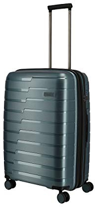 travelite 4-Rad Koffer M mit Dehnfalte + TSA Schloss, Gepäck Serie AIR BASE: Funktionaler Hartschalen Trolley im coolen Look, 075348-25, 67 cm, 71 Liter (erweiterbar auf 82 Liter), eisblau