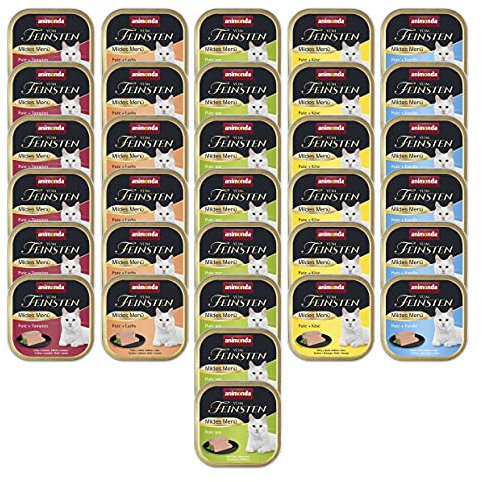 animonda vom Feinsten Mildes Menü Milde Vielfalt (32 x 100g), getreidefreies Katzenfutter nass ohne Zucker, leicht verdauliches Katzenfutter mit Putenfleisch
