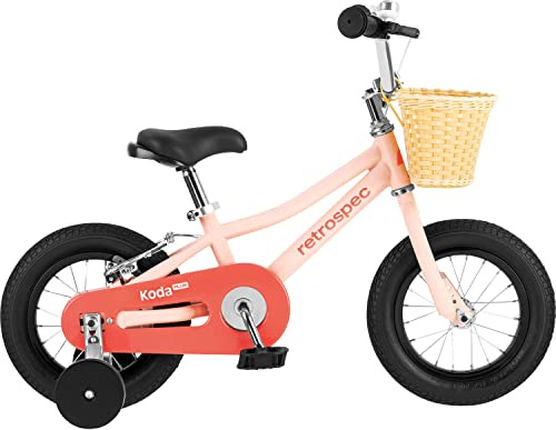 Retrospec Koda Plus Kids Bike for Boys & Girls Ages 2-3 Years - 12 Children's Bicycle, Adjustable Seat & Handlebars, Removable Training Wheels, Front Hand Brakes, Rear Coaster Brake & Safety Bell